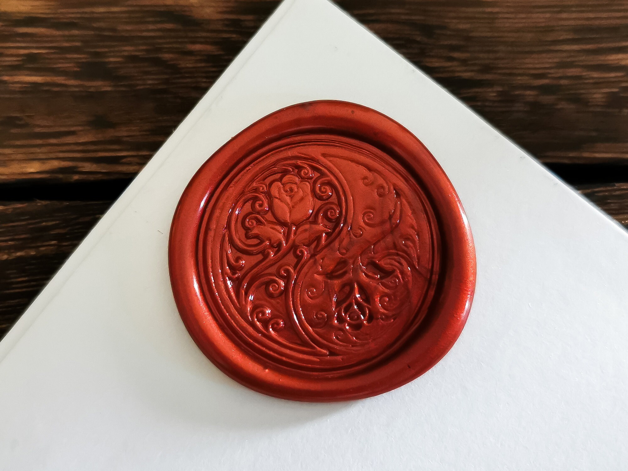 Wax Seal Stamp Rose TwinsWax Seal Stamp YinyangChinese Magic Etsy