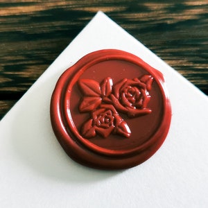 Kit de carimbo de cera, carimbo de cera para flores, carimbo de cera para convites de casamento, carimbo de rosa