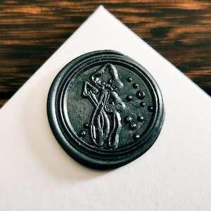 Timbro con sigillo di cera, sigillo di cera pianta fungo, timbro di cera testa, timbro di cera vintage, francobolli per posta ordinaria, timbro per diario di posta indesiderata, 25 mm