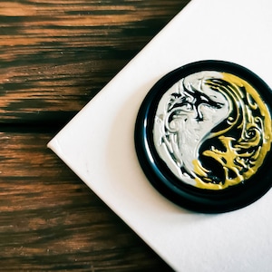 Sigillo di ceralacca Drago Yin Yang, timbro di ceralacca, testa di timbro di ceralacca per lettera, timbro di ceralacca vintage
