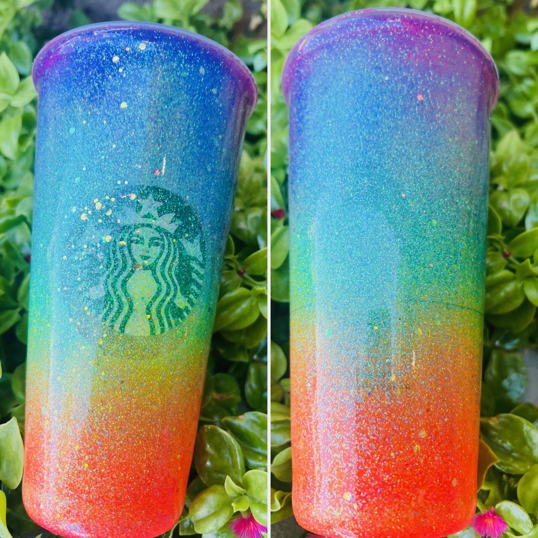Starbucks Rainbow Glitter Cup Starbucks Tumbler Starbucks Cup Personalized Starbucks Cup