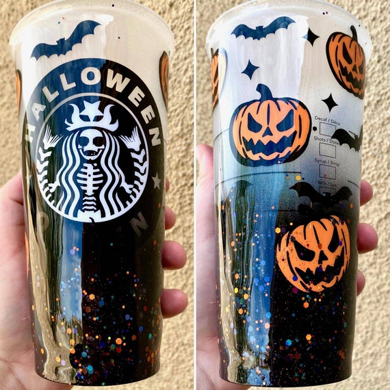 Halloween Korea Starbucks 2022 Clear Glass Straw Cups Cute