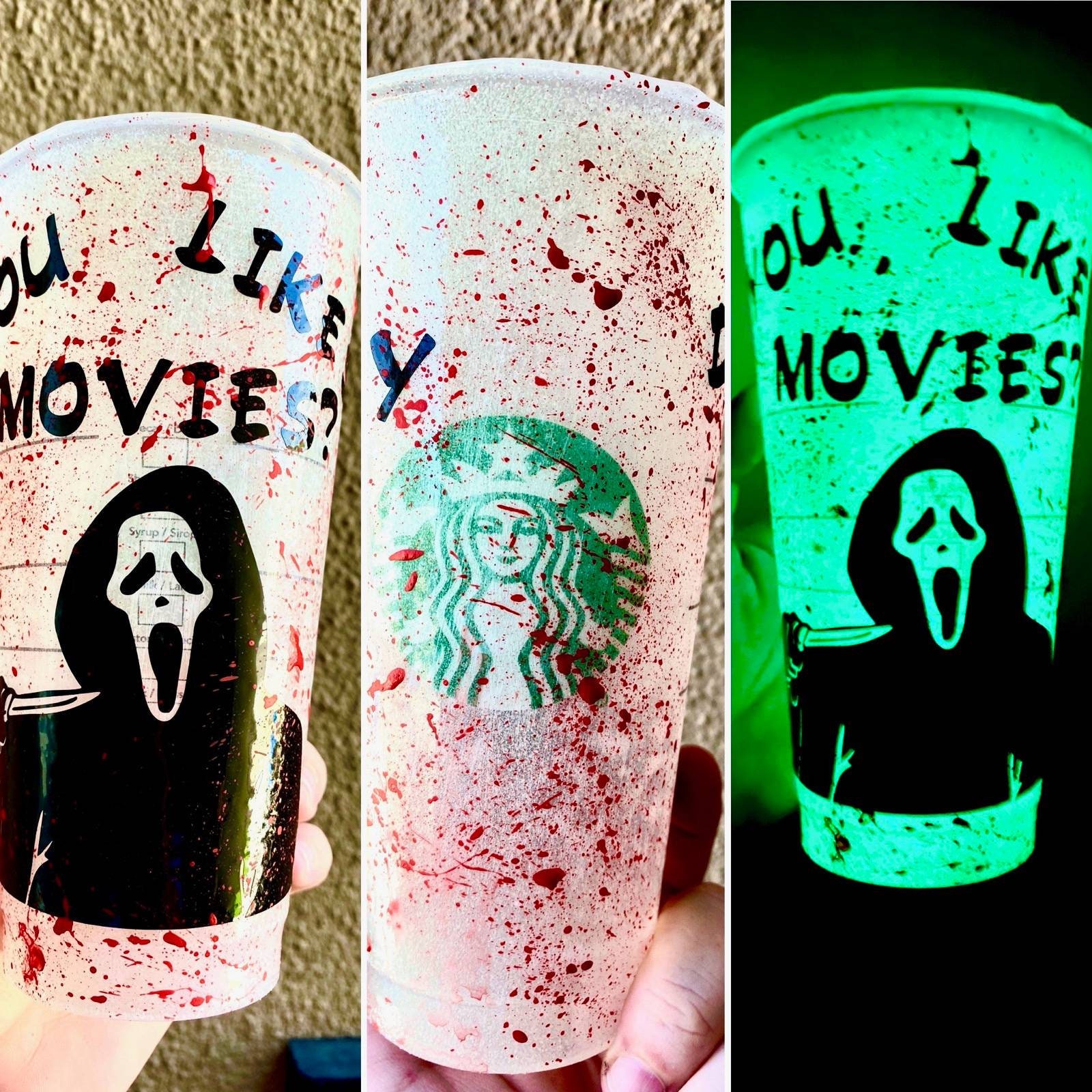Horror movie Starbucks Venti cold cup Horror Cup Halloween Etsy