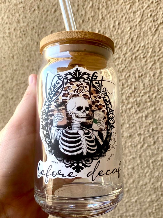 Iced Coffee Glass Glass Coffee Cup Coffee Glass Beer Can Etsy