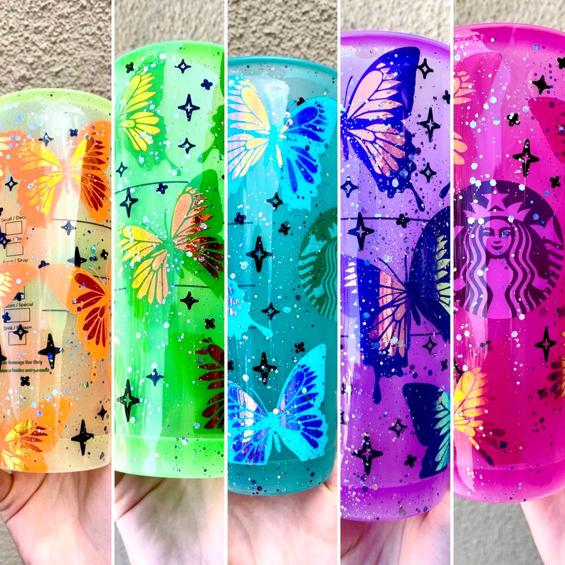 Butterfly Starbucks Cold Cup Butterfly Coffee Custom Etsy