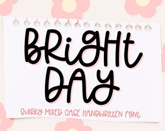 Bright Day、手書きフォント、手書きフォント、手作りフォント、かわいい手書き、クラフトフォント、フォントダウンロード、かわいいフォント、デジタルダウンロード