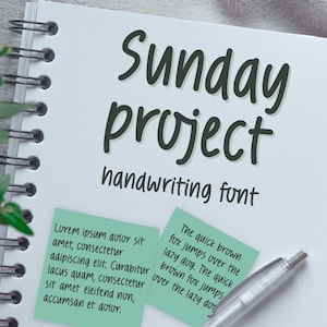 Sunday Project font, handwritten font, handwriting font, neat handwriting, font download, digital font, simple font, realistic handwritten