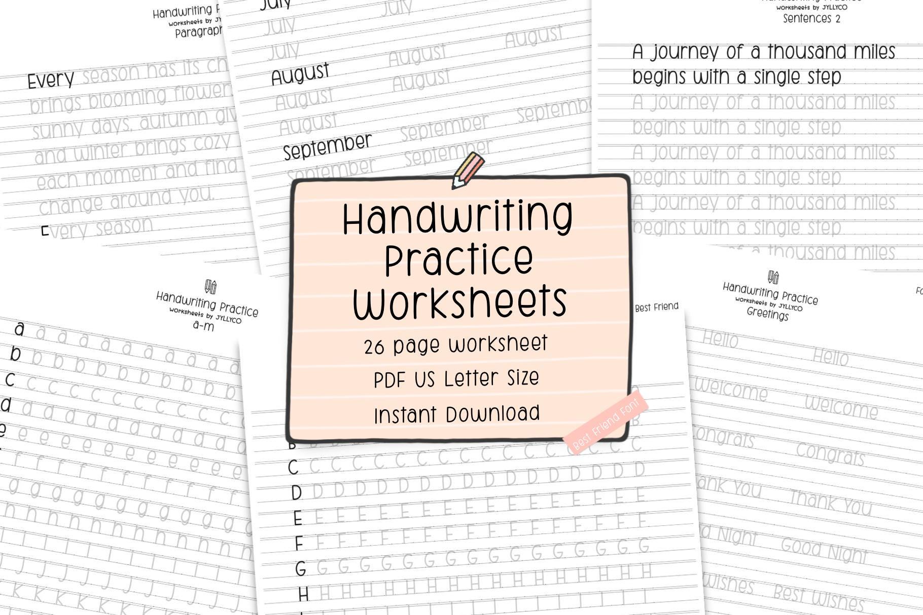Handwriting Practice Worksheets: Printable Worksheets for Neat Tidy