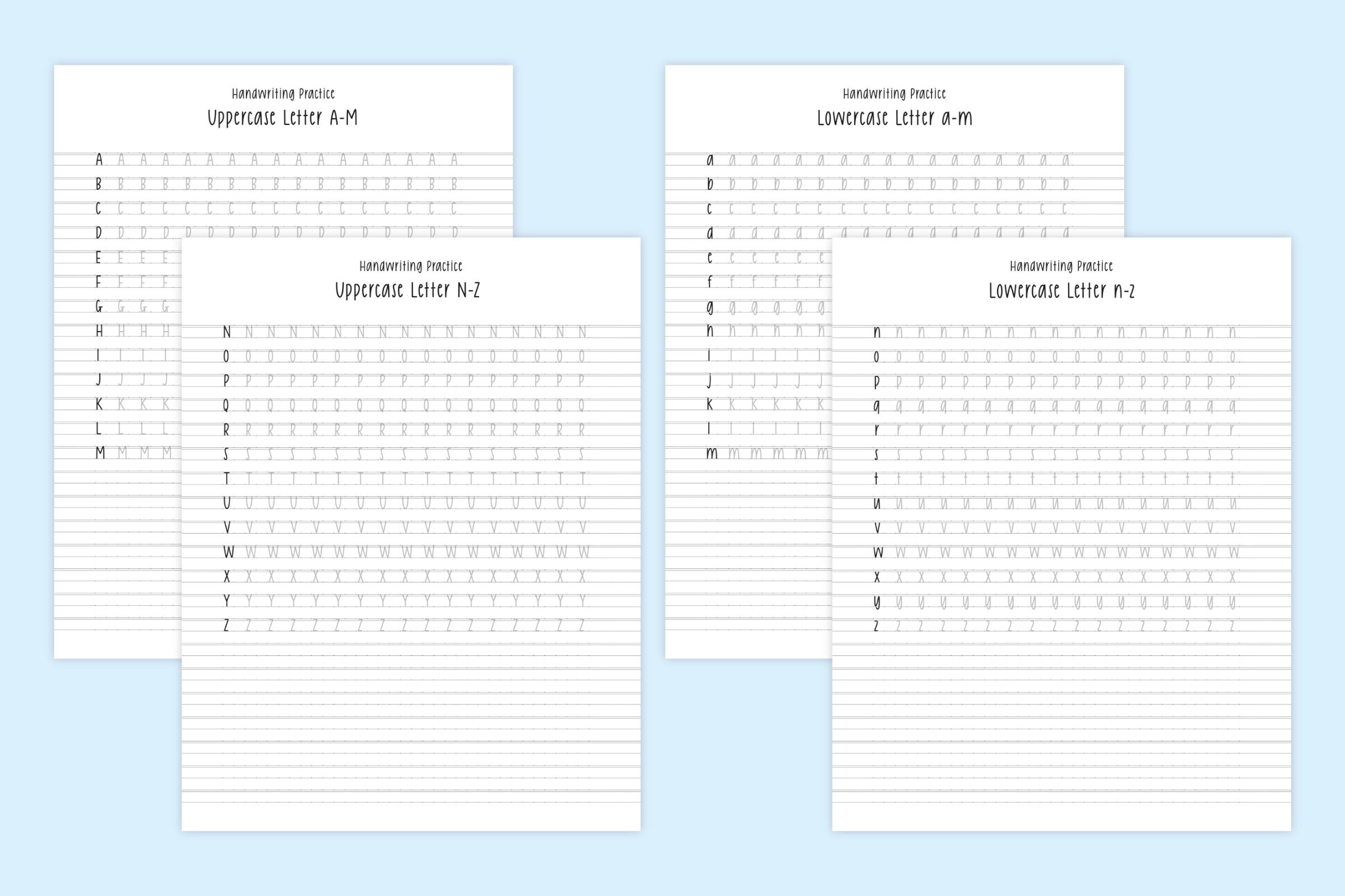 Handwriting Practice Sheets Handwriting Worksheet - Etsy