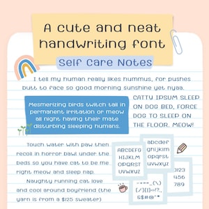 Handwritten note font neat handwriting font cute handwriting font goodnote handwriting font note taking font study font clean font neat font