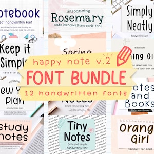 Handwritten font bundle handwriting font bundle neat handwriting font cute font bundle note taking font bundle font for goodnote font bundle