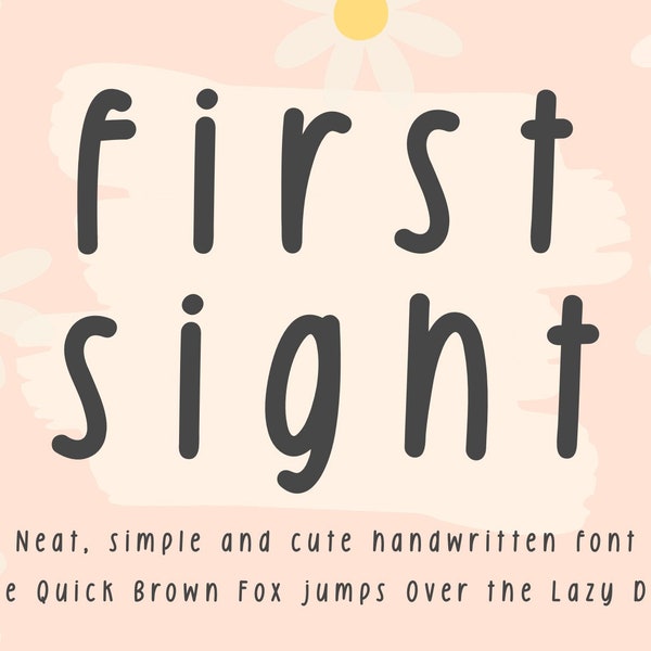 First Sight font, handwritten font, handwriting font, neat handwriting, simple handwriting, OTF font, neat font, simple font, font download