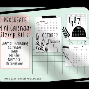 Procreate Mini Calendar Making Stamp Kit 2