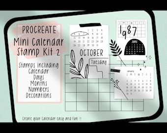 Procreate Mini Calendar Making Stamp Kit 2