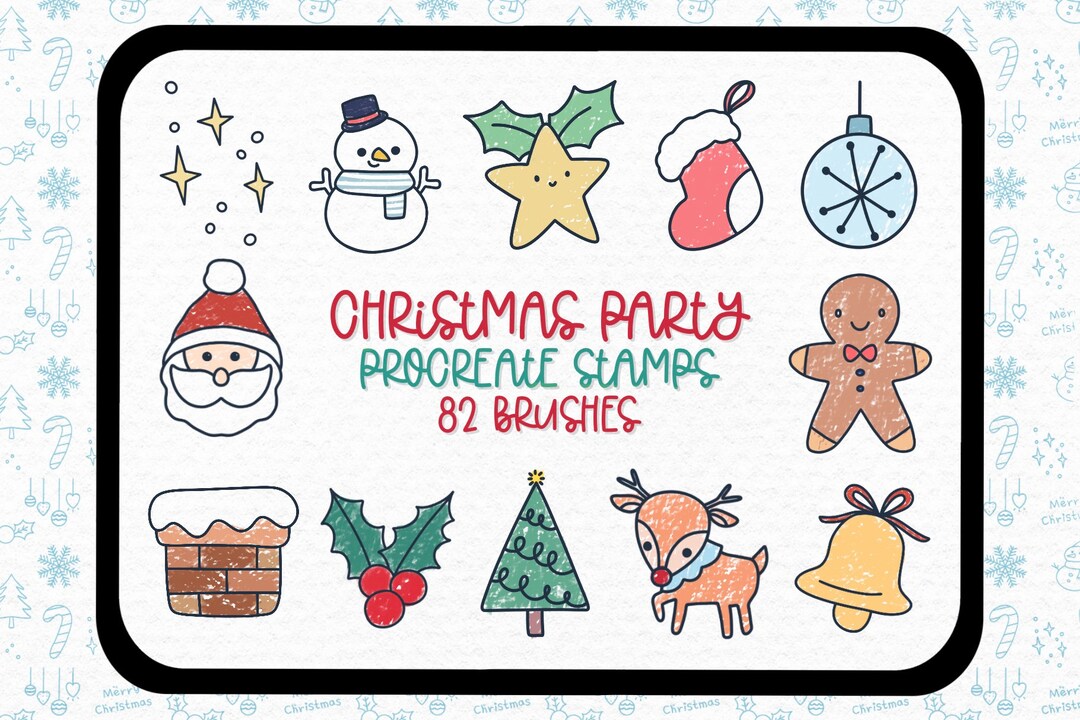 Procreate Brush Stamp Christmas Party Stamps, Stamp Brush, Stamp Kit ...