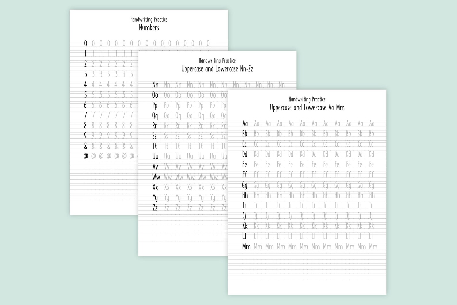 Handwriting Practice Sheets handwriting worksheet | Etsy