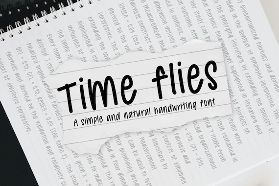 Time Flies Simple Casual handwriting font, Neat and Realistic handwritten font