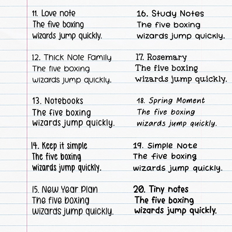 Clean Handwritten Notes Font Bundle 36 Neat and Clean Handwriting Font for Goodnotes, Study ...