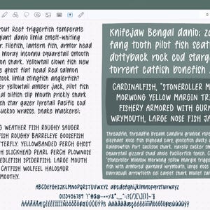 Op de afbeelding: Een digitale afbeelding toont een lijst met visnamen in een schreefloze lettertype. De tekst is gerangschikt in kolommen en rijen, met sommige woorden gemarkeerd in een donkerdere tint. De achtergrond is lichtgrijs.