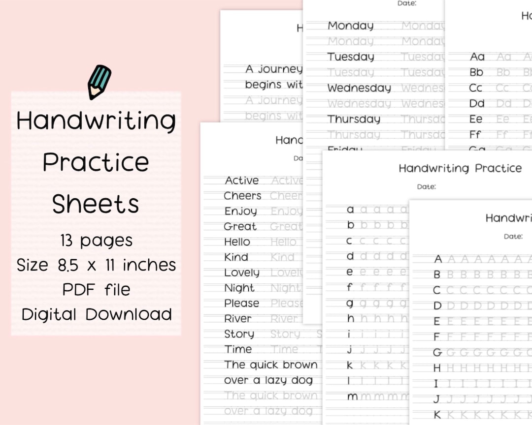Handwriting Practice Sheets, Handwriting Worksheet, Handwriting Sheets ...
