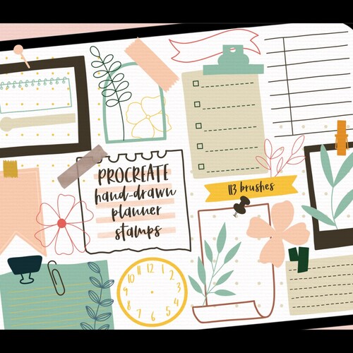 Procreate Notes and Paper Stamps Note Stamp Silhouettes for Etsy
