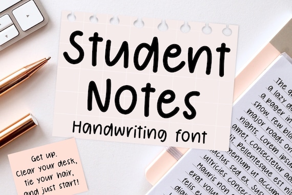 Student Notes Font: Clean Simple Realistic Handwriting Style for goodnotes, planner, note taking
