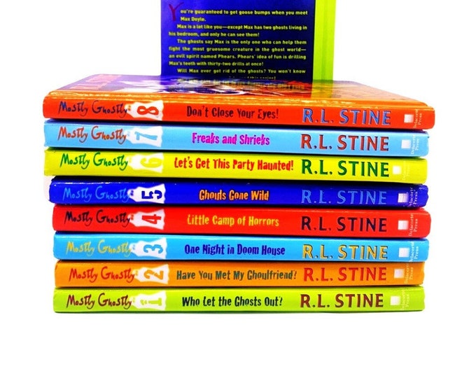 Mostly Ghostly - R L Stine Kids Horror 2004 Hardcovers, Throwback Retro Halloween Reads, Childrens Novel