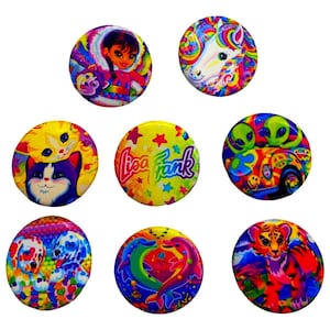 Lisa Frank Buttons, 90er Jahre Geschenke, LF inspiriert, 90er Jahre Geschenke