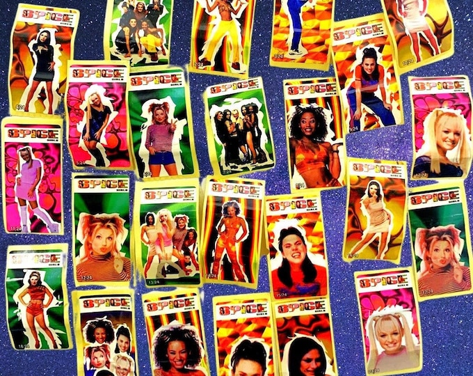 Choose a Spice Girls Sticker From 1997 collection, Ginger Spice, Baby Spice, Sporty Spice, Posh Spice, Scary Spice. NO GUM