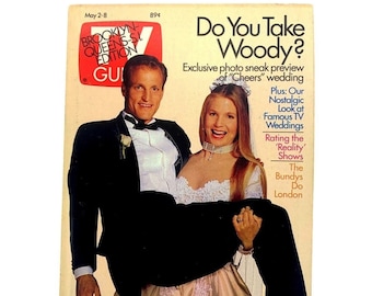 TV Guide 1992 Preowned, Woody Harrelson, Gloria Estefan, Weddings, Reality TV, Married with Children, MTV, 90s Nostalgia