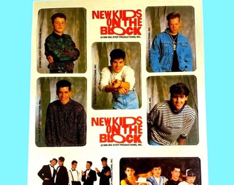 New Kids Sticker Sheet (1989) New Kids on the Block