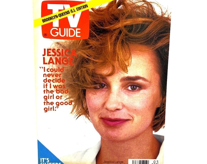 TV Guide 1992 Preowned, Jessica Lange, Charlie Sheen, Whoopi Goldberg, Another World, Nostalgia