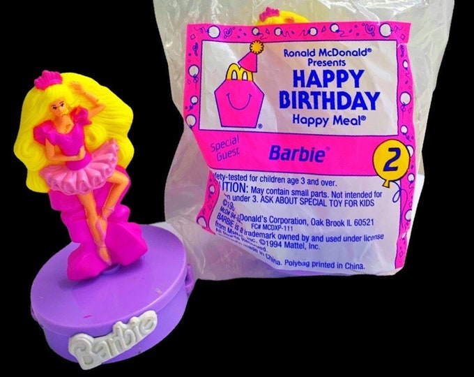 Happy Birthday Barbie 1994 Toy, (Cake Topper, Birthday Gift)