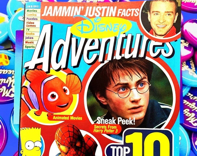 Jammin Justin 2004 Disney Adventures Magazine, Super Mario, Harry Potter, Friends, Simpsons, Finding Nemo