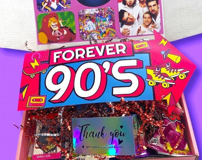 DESIGN your 90's Mystery Box! Nostalgic gift, Birthday boxes, Mystery box, 90's fan, Vintage toys, Retro 90s gift