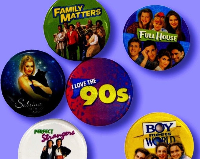 TGIF Six Pack 90's Style Buttons