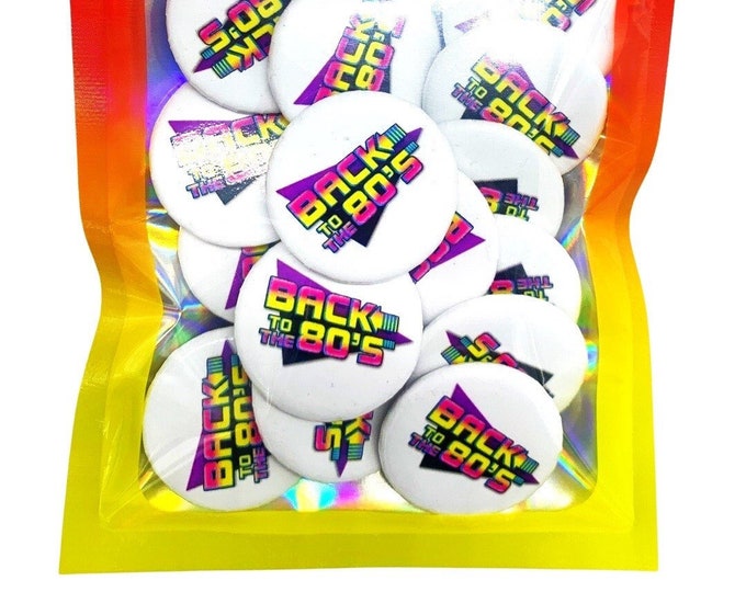 80s Themed Pins, 15 pins, Party Favors, Birthday, Stocking Stuffers, 80s Birthday
