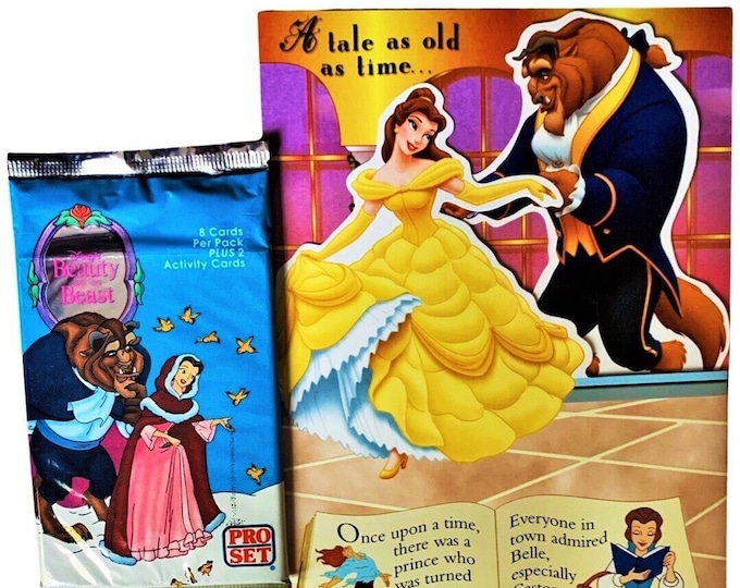 Birthday Card Beauty and the Beast with Trading Card Pack (1992)