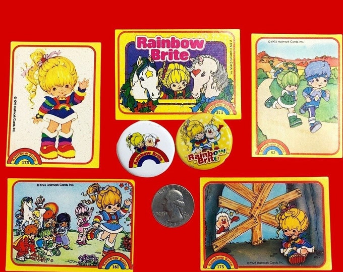 Rainbow Brite (1993) Five Stickers Two PINS Gift Set