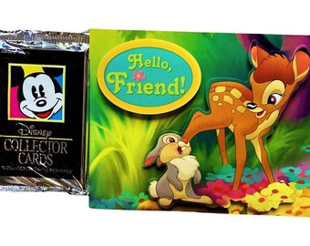 Birthday Card Bambi with Disney Trading Card Pack (1992)