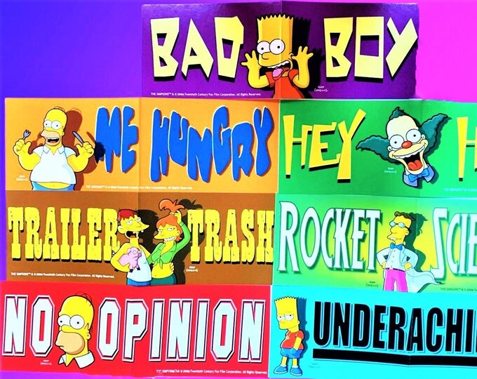 Simpsons Bumper stickers, Choose One, Party Favors, Springfield, Bart Simpson
