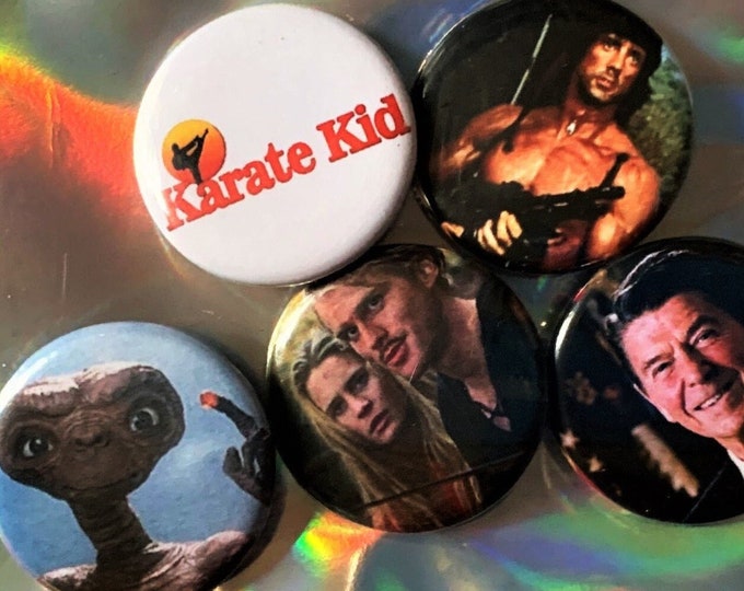 Choose One 80s style pinback button, 80s pins, 80s Party, 80s buttons!