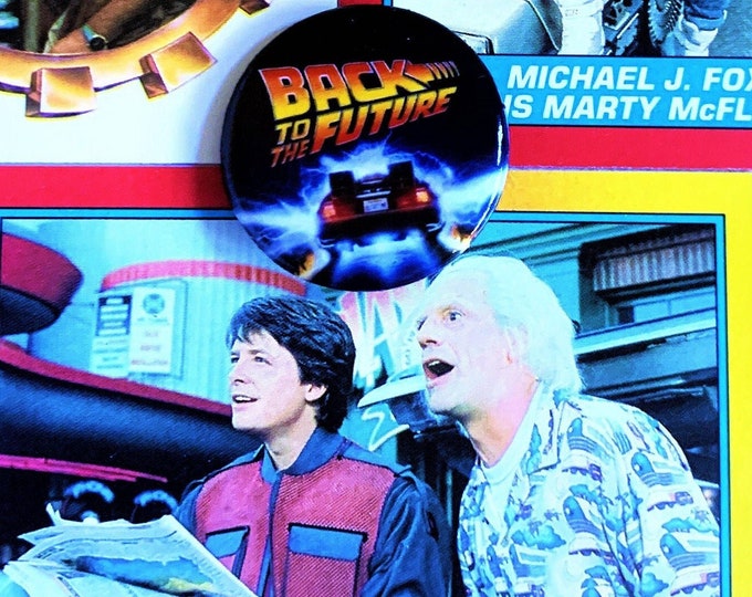 Back to the Future Button & Random Chosen Card, 80s Party favors, Gift ideas, 80s pins