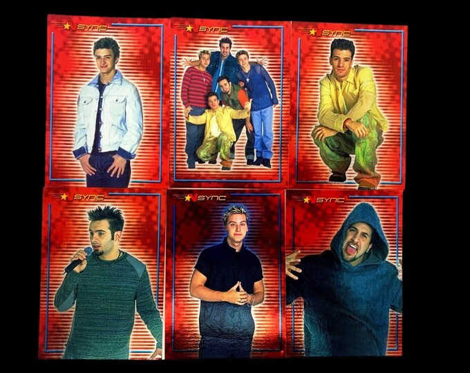 NSYNC 6 Trading Card RED Set, Stocking Stuffers, NSYNC, Justin Timberlake