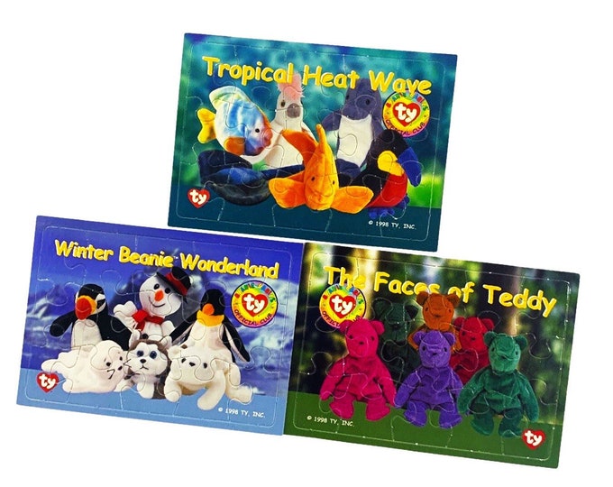 Beanie Baby Keepsake Mini Puzzle Card - Choose One (1998), Stocking Stuffers, Trading Cards