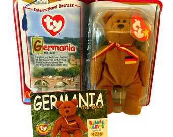 Germania Teddy Ty Beanie Baby (2000) Gift Set with a Sealed Pack