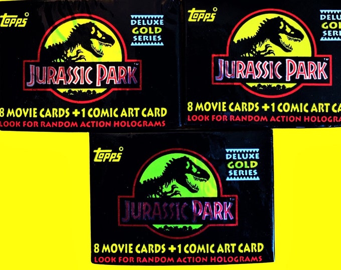 Jurassic Park Gold Series (1 pack) Trading Cards, Topps 1992 packs