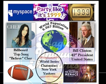 Year 1999 Fun Fact | PRINTABLE Sheet Instant Download | Birthday | Anniversary | Reunion | 90s Party | PRINTABLE | Party Decorations |