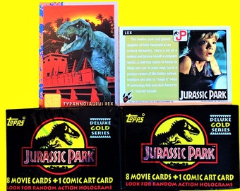 Jurassic Park Gold Series (1 pack) Trading Cards, Topps 1992 packs