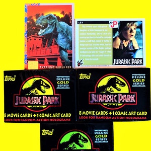 Jurassic Park Gold Series (1 pack) Trading Cards, Topps 1992 packs